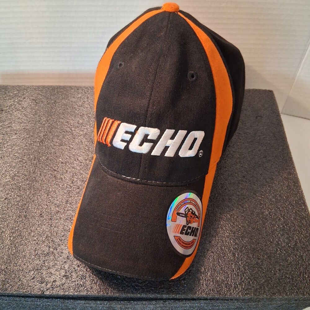 Echo Outdoor Power Equipment Hat StrapBack Baseball Cap Landscaper Black Orange